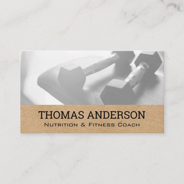 Dumbbell Weights | Fitness Health Business Card (Front)