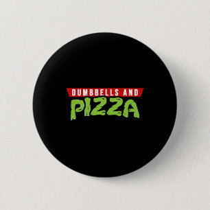 Dumbbells And Pizza Funny Cute Turtle Themed Gym A 6 Cm Round Badge