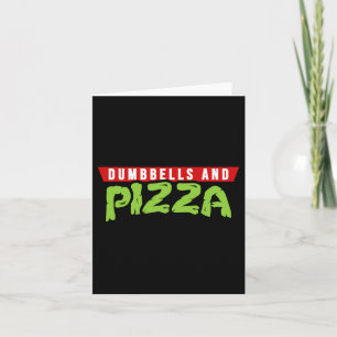Dumbbells And Pizza Funny Cute Turtle Themed Gym A Card