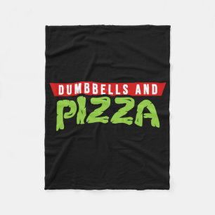 Dumbbells And Pizza Funny Cute Turtle Themed Gym A Fleece Blanket