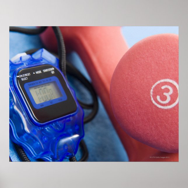 Dumbbells and stopwatch poster (Front)