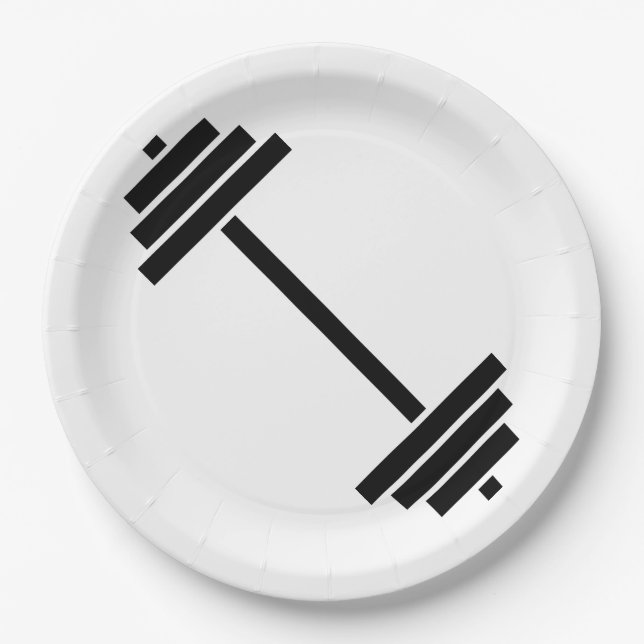Dumbbells Paper Plate (Front)