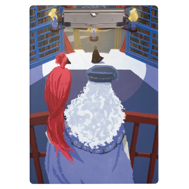 Dumbledore & Fawkes on Balcony Clipboard (Front)
