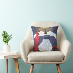 Dumbledore & Fawkes on Balcony Cushion