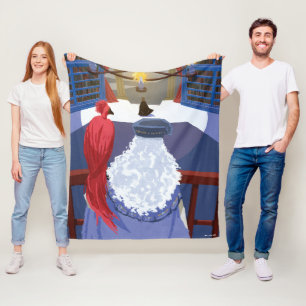 Dumbledore & Fawkes on Balcony Fleece Blanket