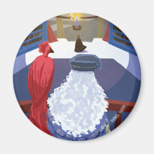 Dumbledore & Fawkes on Balcony Magnet