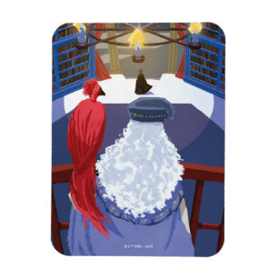 Dumbledore & Fawkes on Balcony Magnet
