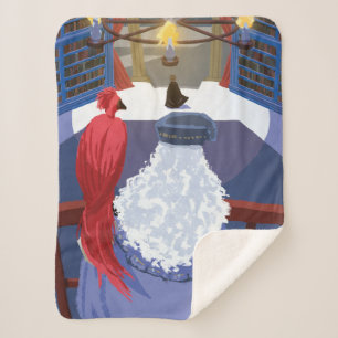 Dumbledore & Fawkes on Balcony Sherpa Blanket