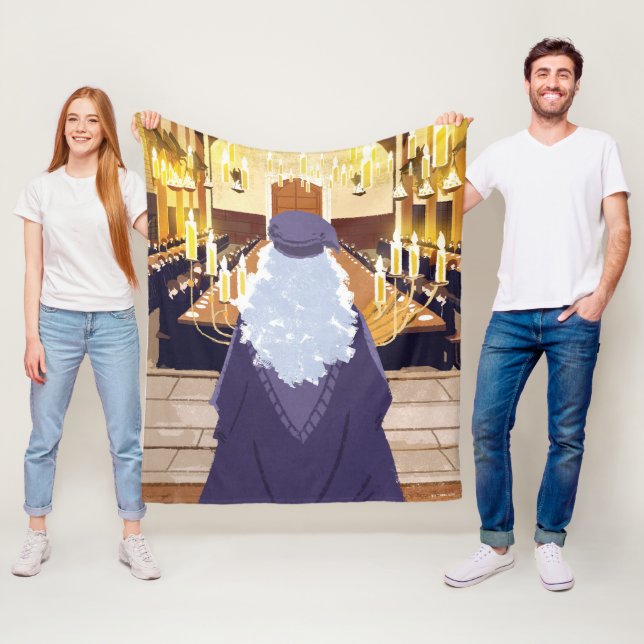 Dumbledore Speaking in the Hogwarts Great Hall Fleece Blanket (In Situ)