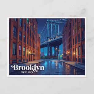 DUMBO at Night Brooklyn New York Postcard