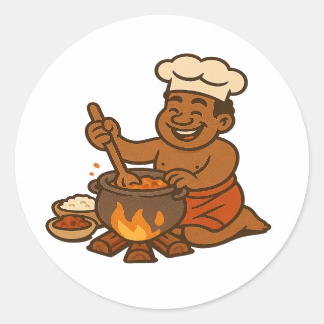 Dumi Village Chef Classic Round Sticker (Front)