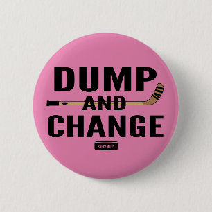 Dump and Change Hockey Baby Girl Pink Diaper Bag 6 Cm Round Badge
