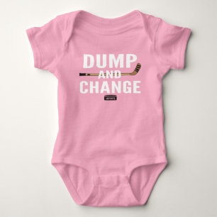 Dump and Change Hockey Baby Girl Pink jersey Bodysuit