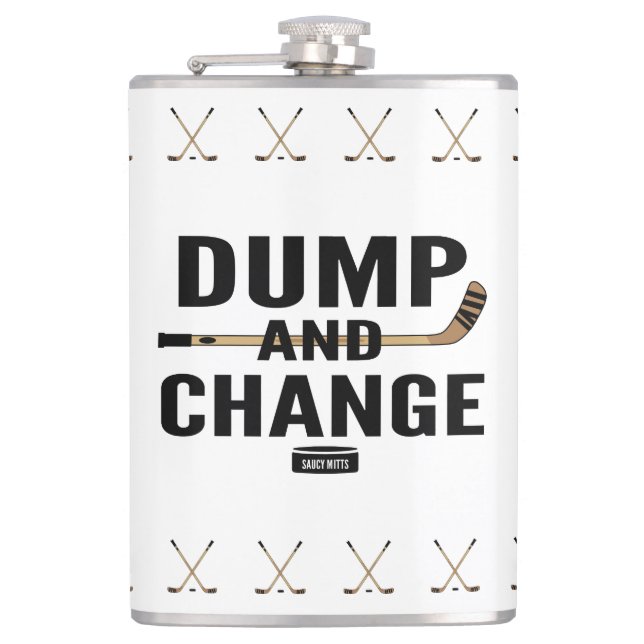 Dump and Change Hockey Hip Flask (Front)