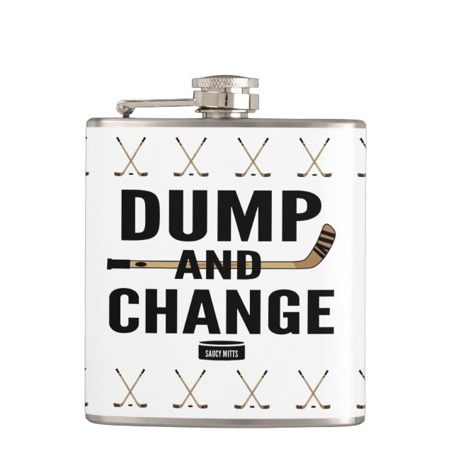 Dump and Change Hockey Hip Flask (Front)