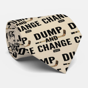 Dump and Change Hockey on beige Tie