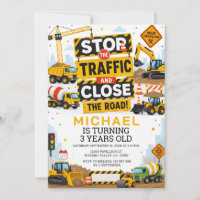 Dump Construction Stop the Traffic Work birthday