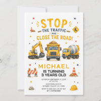 Dump Construction Stop the Traffic Work birthday
