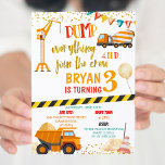 Dump everything join the crew 3rd birthday invitation<br><div class="desc">Dump everything Join the Crew Boy Construction 3rd Birthday Invitation</div>