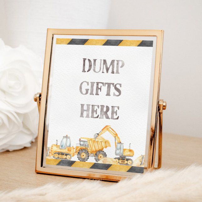 Dump Gifts Here Construction Birthday Table Sign (Creator Uploaded)