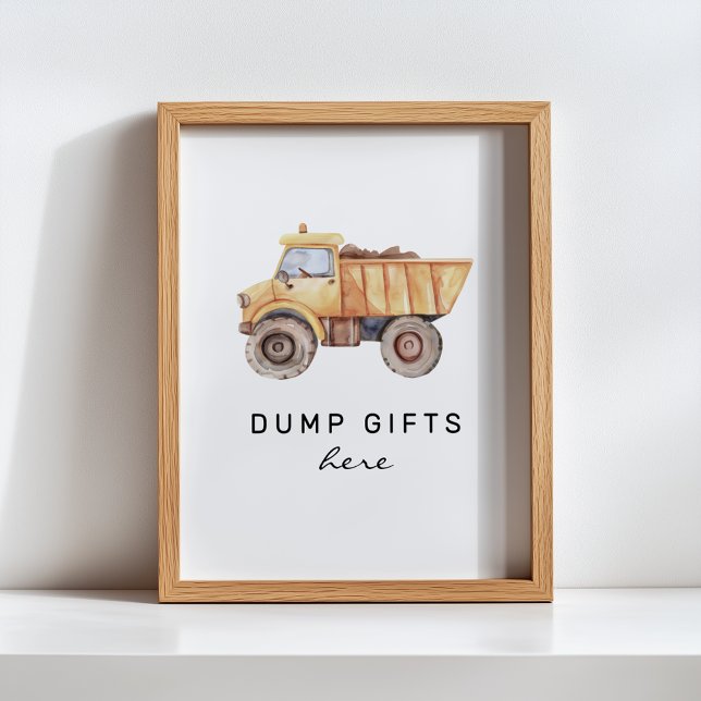 Dump Gifts Here Minimal Construction Birthday Sign (Creator Uploaded)