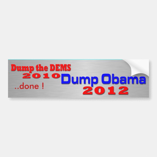 Dump Obama 2012 Bumper Sticker (Front)