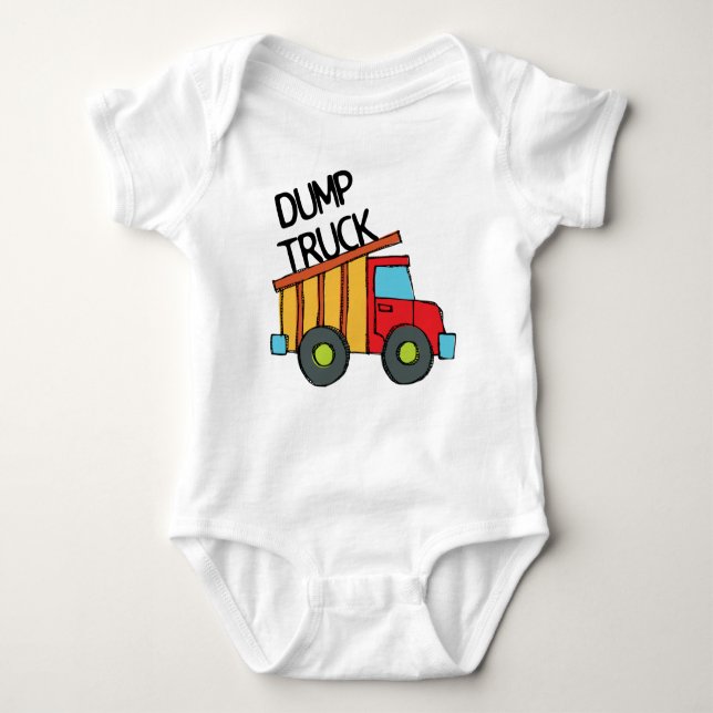 Dump Truck Baby Bodysuit (Front)