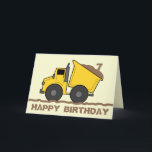 Dump Truck Birthday Card<br><div class="desc">A birthday card featuring an illustration of a dump truck filled with dirt.  Personalise with age in dirt.  Customisable text below reads "Happy Birthday." Personalise the inside with your message.  Look for matching invitations and postage in the "Birthdays" category of Jill's Paperie.</div>