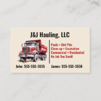 Dump Truck Business Card