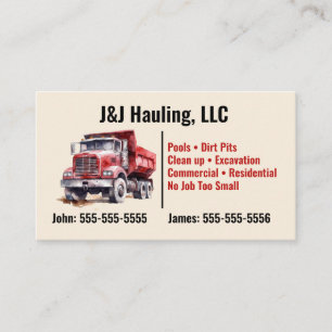 Dump Truck Business Card