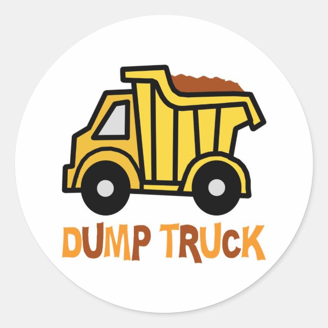 Dump Truck Classic Round Sticker (Front)