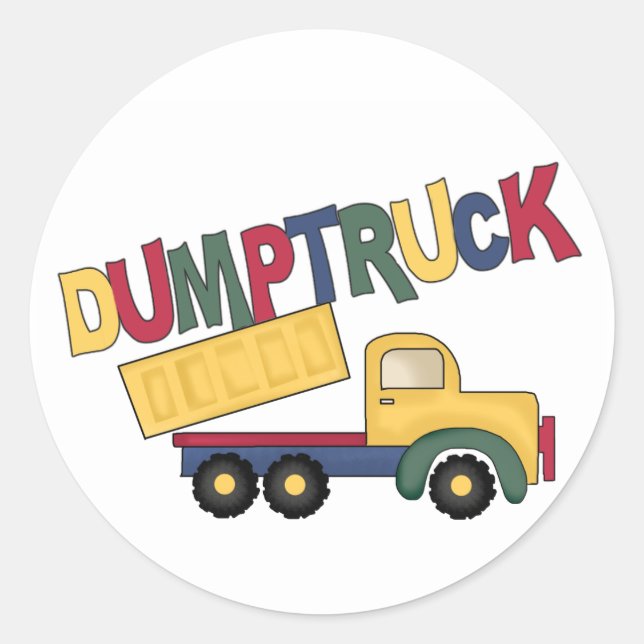 Dump Truck Classic Round Sticker (Front)