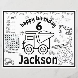 Dump Truck colouring sheet, truck activity sheet