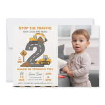 Dump Truck Construction 2nd Birthday Photo