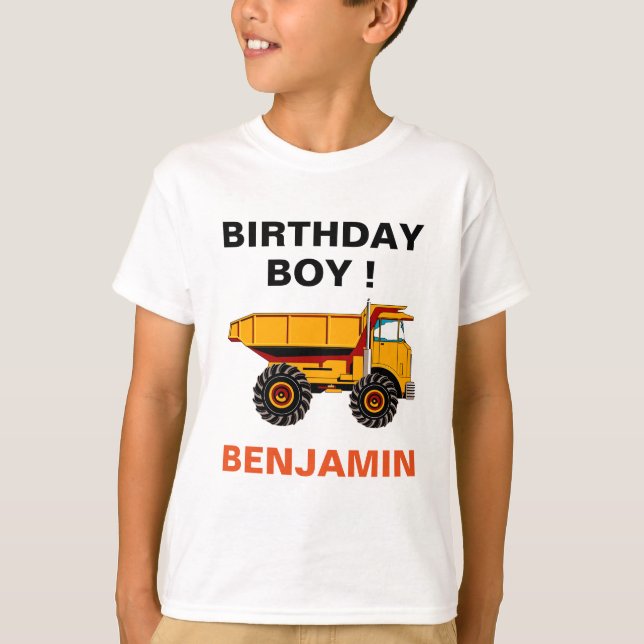 Dump Truck Construction Birthday Party T-Shirt (Front)
