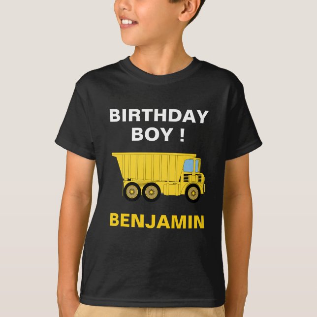 Dump Truck Construction Birthday Party T-Shirt (Front)