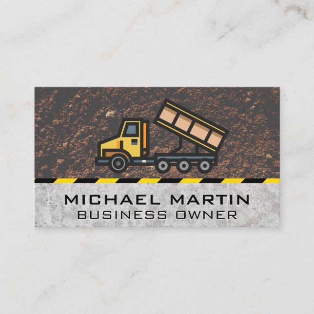 Dump Truck | Construction Business Card (Front)