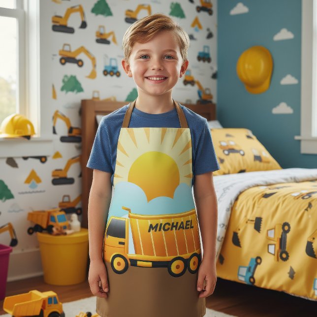 Dump Truck Construction Theme Kids Apron (Creator Uploaded)