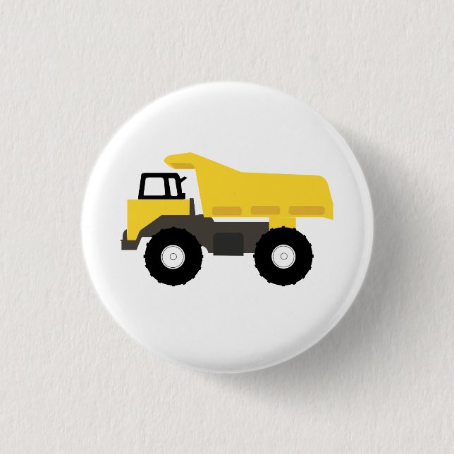 Dump Truck Construction Trucks 3 Cm Round Badge (Front)