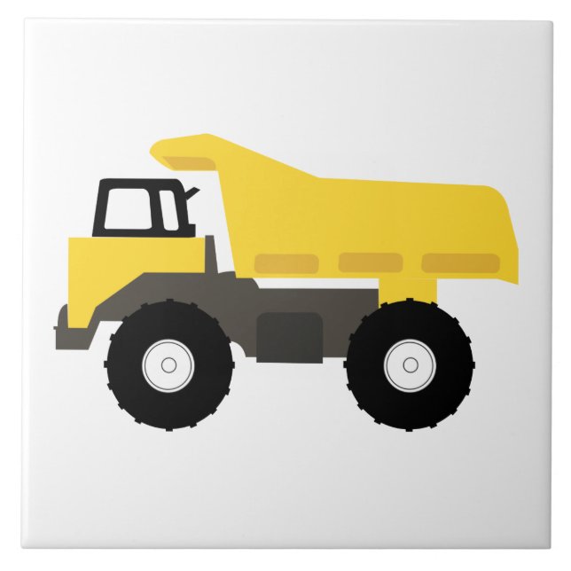 Dump Truck Construction Trucks Ceramic Tile (Front)