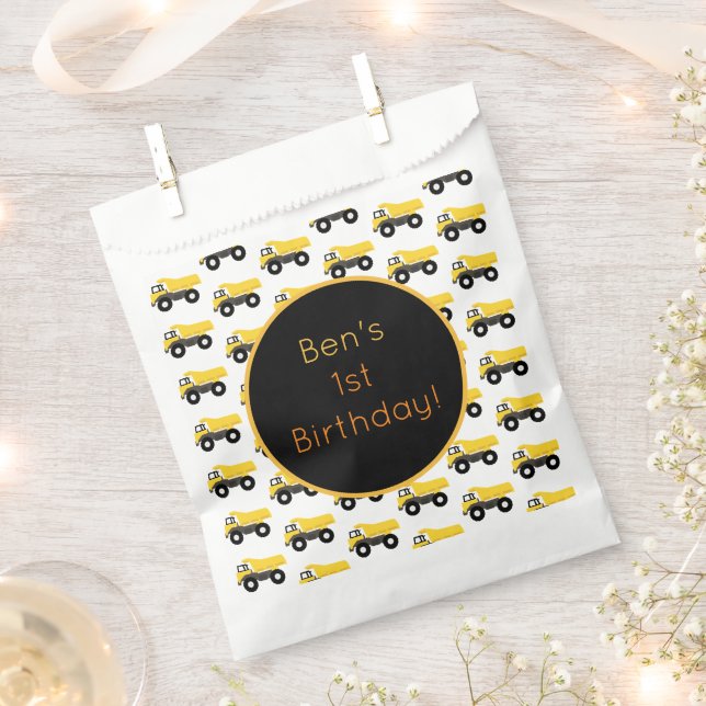 Dump Truck Construction Trucks Favour Bag (Clipped)