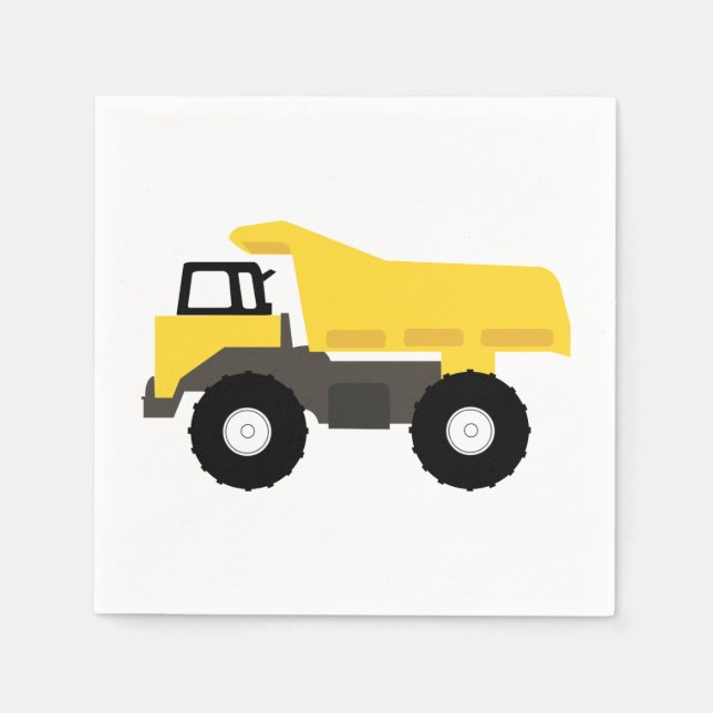 Dump Truck Construction Trucks Napkin (Front)
