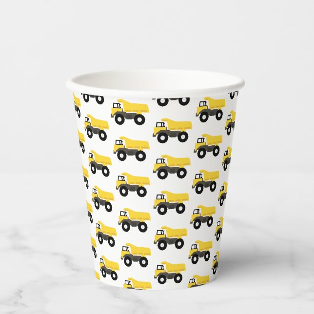 Dump Truck Construction Trucks Paper Cups (Front)