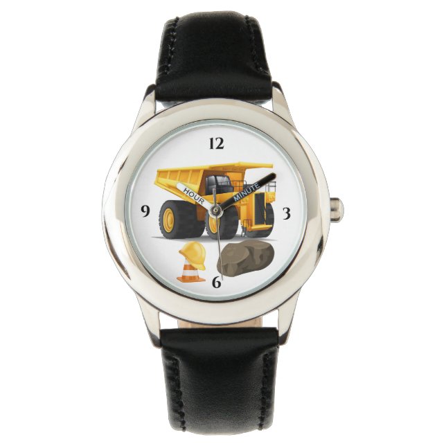Dump Truck Construction Vehicle Hard Hat Watch (Front)
