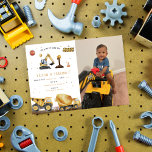 Dump Truck & Digger | Kids Construction Birthday Invitation<br><div class="desc">Your little builder is turning one year older! Help them celebrate their birthday with the construction-themed party of their dreams. It is easy to see why a construction birthday party is a hit. It’s full of dump trucks, warning signs, tools and ‘dirt’ everywhere. It’s seriously a little boys dream. Which...</div>