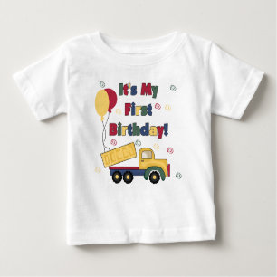 Dump Truck First Birthday Baby T-Shirt