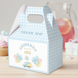 Dump Truck First Birthday Boy Favour Box