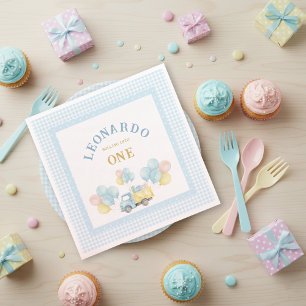 Dump Truck First Birthday Boy Napkin