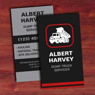 Dump Truck Hauling Heavy Equipment Transport Business Card