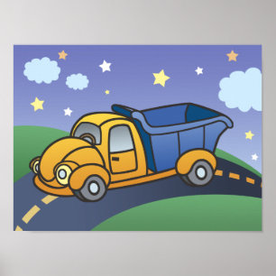 Dump Truck Kids Art Poster